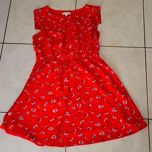 Modcloth red flower print dress